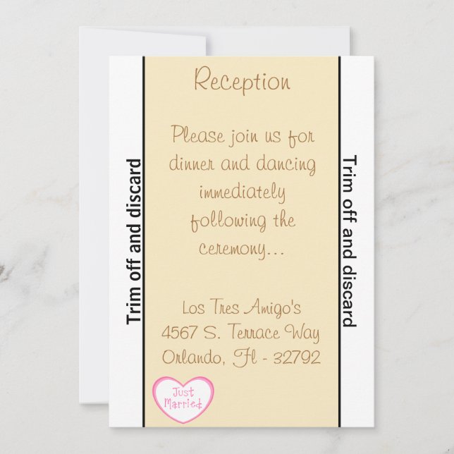 Invitación Recepción 3.5 x 7 Recién casada Cou (Anverso)