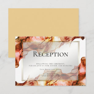 Invitación RECEPCIÓN   Abstracto acuarela Colores otoñales 5