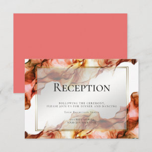 Invitación RECEPCIÓN   Abstracto acuarela Colores otoño 3