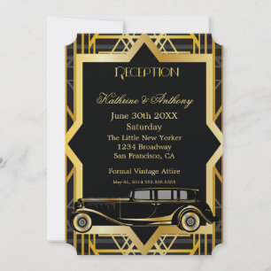 Invitación Recepción al Estilo Gatsby de los Rugientes Veinte