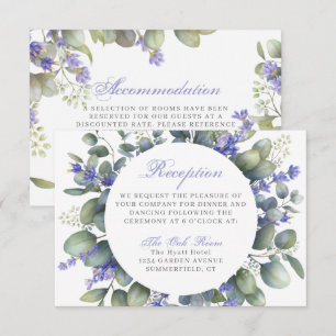 Invitación Recepción/Alojamiento Romántico de Eucalipto y Lav