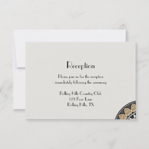 Invitación Recepción Art Deco Gold Posh Wedding