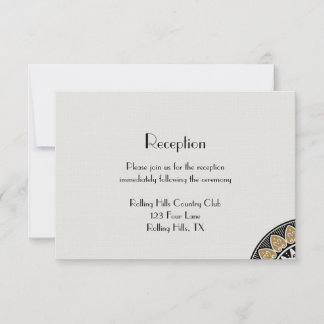 Invitación Recepción Art Deco Gold Posh Wedding
