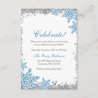 Invitación Recepción atractiva del azul del país de las