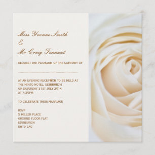 Invitación Recepción blanca de marfil clásica de la tarde de