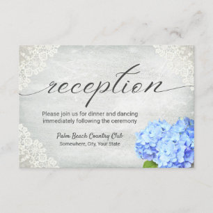 Invitación Recepción blanca floral del cordón del Hydrangea