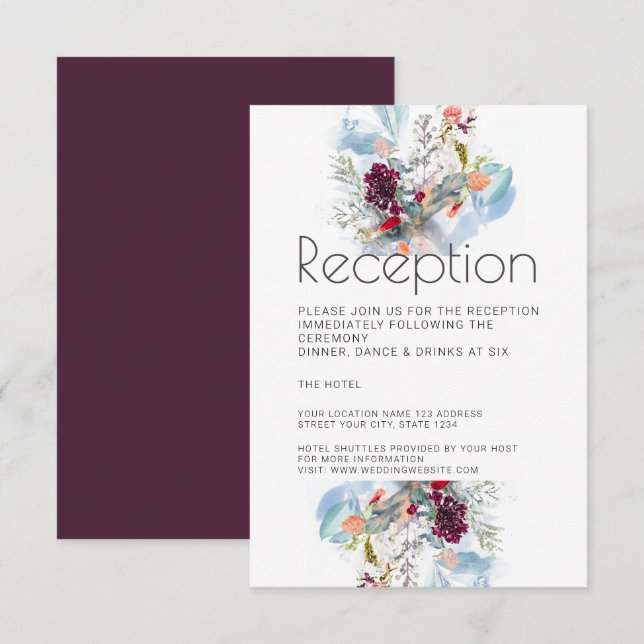 INVITACIÓN RECEPCIÓN BLANCA ROJA Y NARANJA ELEGANTE (Anverso / Reverso)