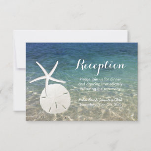 Invitación Recepción-Boda de Playa Estrella de Mar y Dólar de