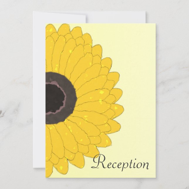 Invitación Recepción boda por la noche Girasol amarillo (Anverso)