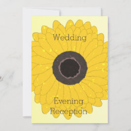 Invitación Recepción boda por la noche Girasol amarillo