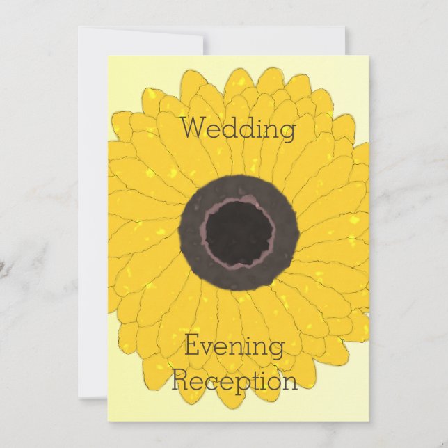 Invitación Recepción boda por la noche Girasol amarillo (Anverso)