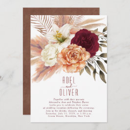 Invitación Recepción Bohemia Floral Terracotta Wedding