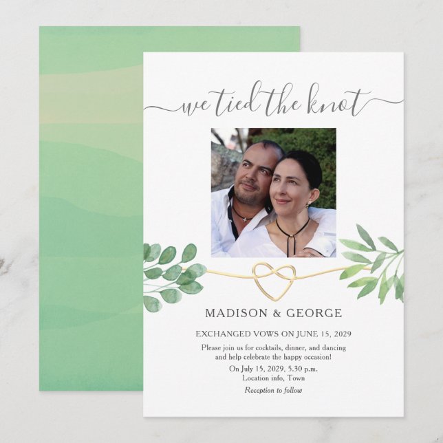 Invitación Recepción Botánica de Boda (Anverso / Reverso)