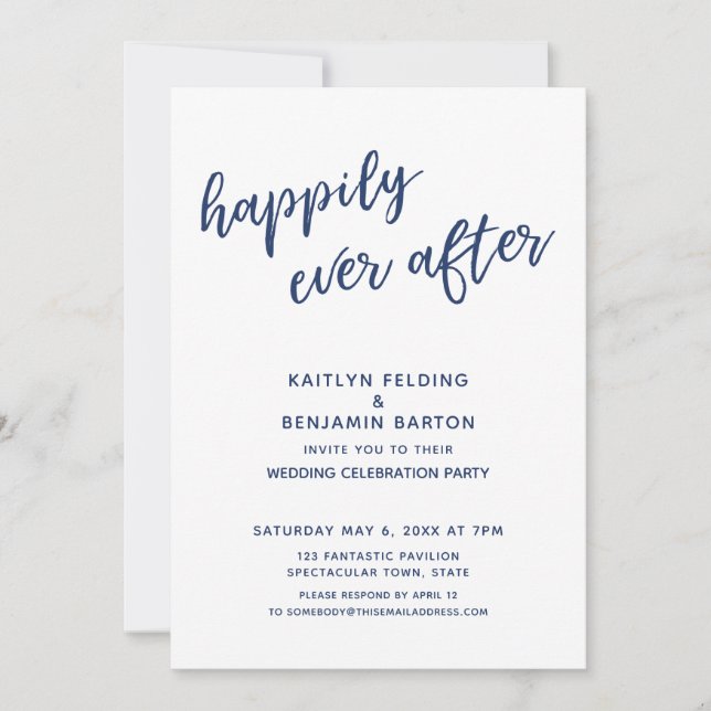 Invitación Recepción Casual Moderna de la Marina Felices para (Anverso)