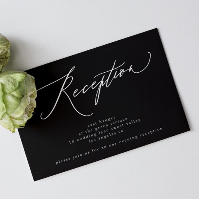 Invitación Recepción clásica de la boda blanca negra (Subido por el creador)