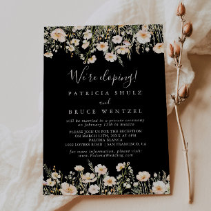Invitación Recepción clásica Rubor Wildflower Black Elopement
