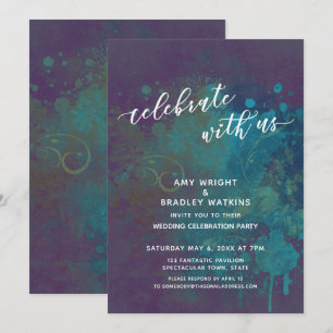 Invitación Recepción Colorida y Abstracta Celebre con Nosotro