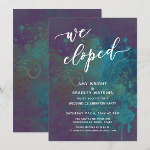 Invitación Recepción con guion abstracto multicolor nos escap