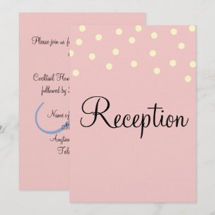 Invitación Recepción con Monograma Azul Rosa