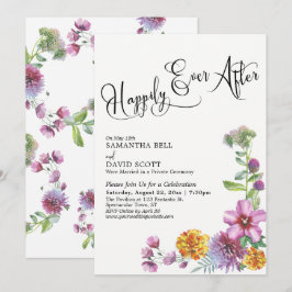Invitación Recepción de Acuarela de Flores Silvestres Felices