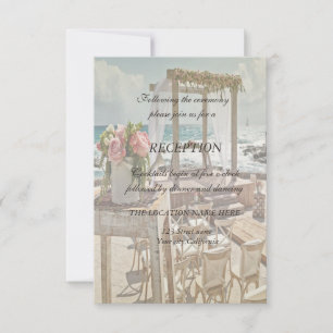 Invitación Recepción de Arco Retro Floral para Boda en la Pla
