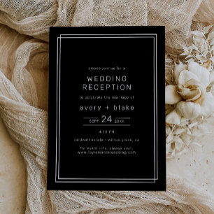 Invitación Recepción de AVERY Black Wedding