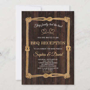 Invitación Recepción de barbacoa de nudo atado de cuerda rúst