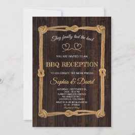 Invitación Recepción de barbacoa Rústica Cuerda Nos Casamos