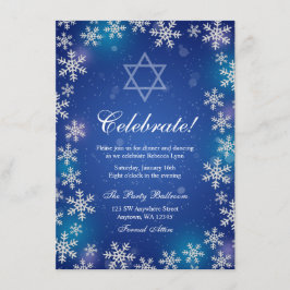 Invitación Recepción de Bat Mitzvah Bat de invierno azul bril