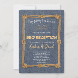 Invitación Recepción de BBQ Ropa Occidental Rústica Nos Casam