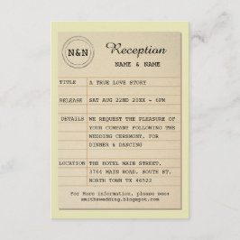 Invitación Recepción de Biblioteca Autor Boda Libros Profesor