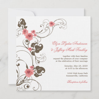 Invitación Recepción de bienvenida con una elegante boda de r
