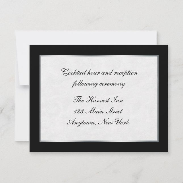 Invitación Recepción de Blanco y Negro (Anverso)
