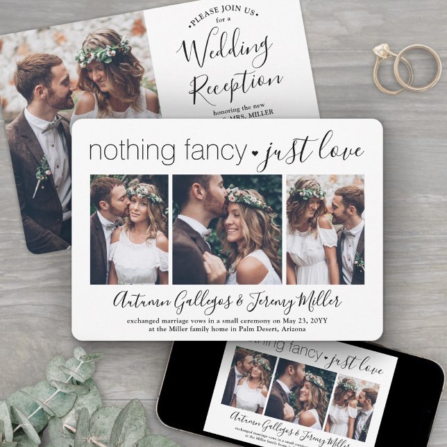 Invitación Recepción de Boda 4 Fotos Sin nada elegante Solo A (Subido por el creador)