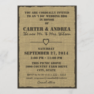Invitación Recepción de Boda al Estilo BBQ