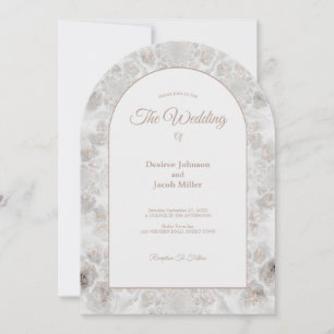 Invitación Recepción de Boda Arco Elegante Dorado Blanco Plat
