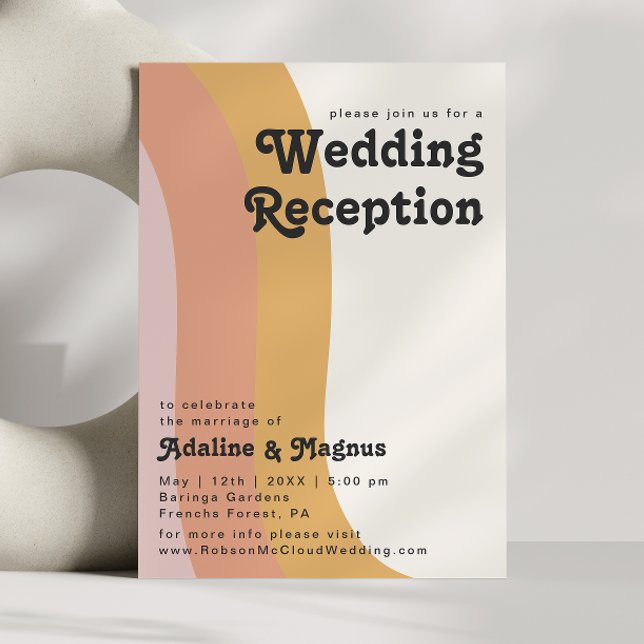 Invitación Recepción de Boda Arcoíris Moderno Retro Años 70 (Subido por el creador)
