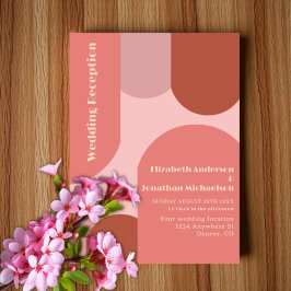 Invitación Recepción de Boda Arcos Retro Coral Rosa