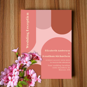 Invitación Recepción de Boda Arcos Retro Coral Rosa