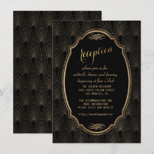 Invitación Recepción de Boda Art Déco Encantador Gran Gatsby