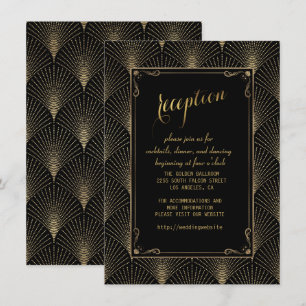 Invitación Recepción de Boda Art Déco Vintage de la Gran Gats
