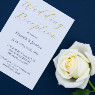 Invitación Recepción de boda azul opulento