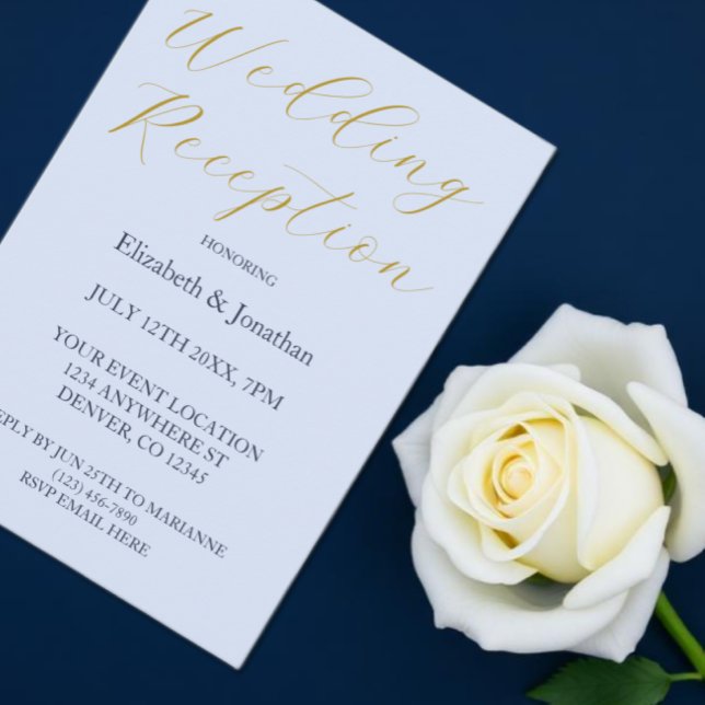 Invitación Recepción de boda azul opulento (Subido por el creador)