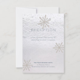 Invitación Recepción de Boda Blanca de Invierno Copo de Nieve