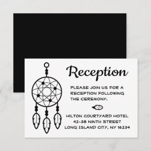 Invitación Recepción de Boda Boho Cazador de Sueños Blanco Ne