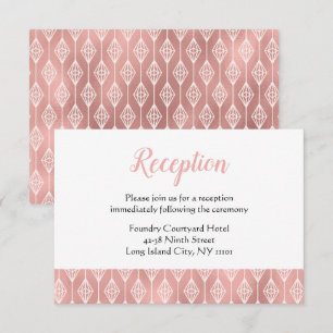 Invitación Recepción de Boda Boho Pink Tribal Diamante Vintag