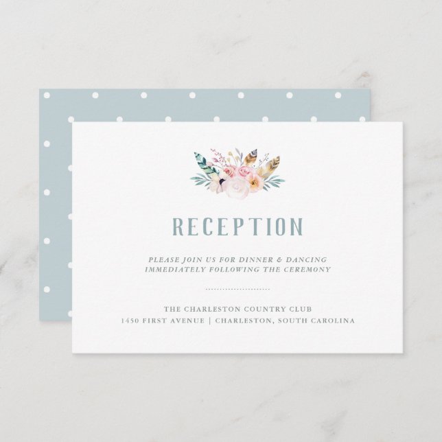 Invitación Recepción de Boda Boho Rústica (Anverso / Reverso)