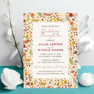 Invitación Recepción de Boda Boho Seca Rústica de Otoño