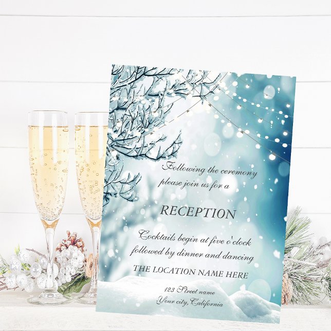 Invitación Recepción de Boda Bosque Encantado de Invierno con (Subido por el creador)