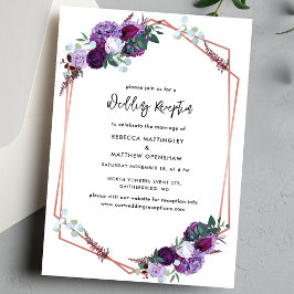 Invitación Recepción de Boda Botánica Morada Floral